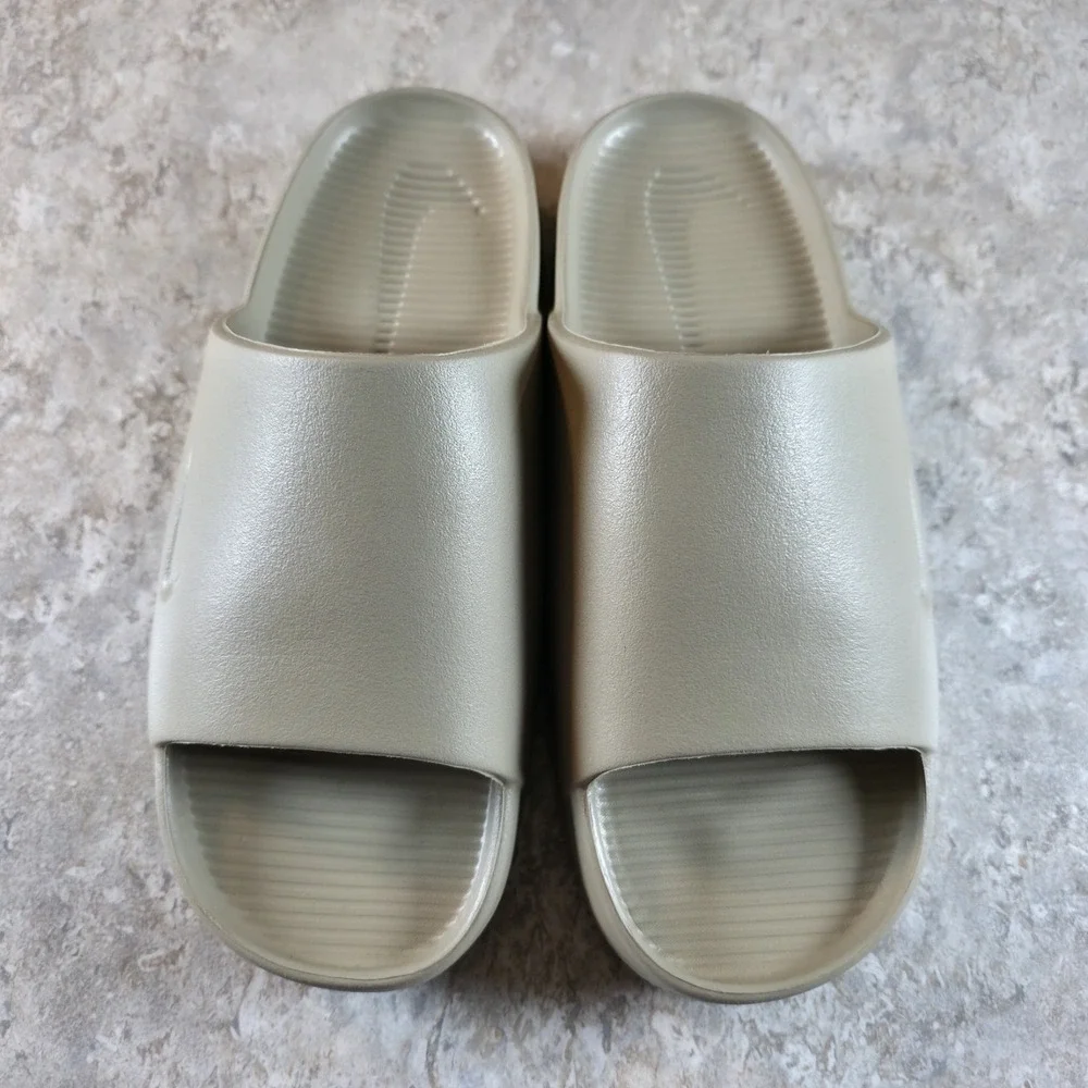 Nike Calm Slides Mens Khaki Brown Outdoor FD4116-201 Mens 8 / Womens 9 New